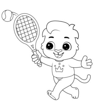 Dibujo de Tenis de Dibujos Animados para Colorear