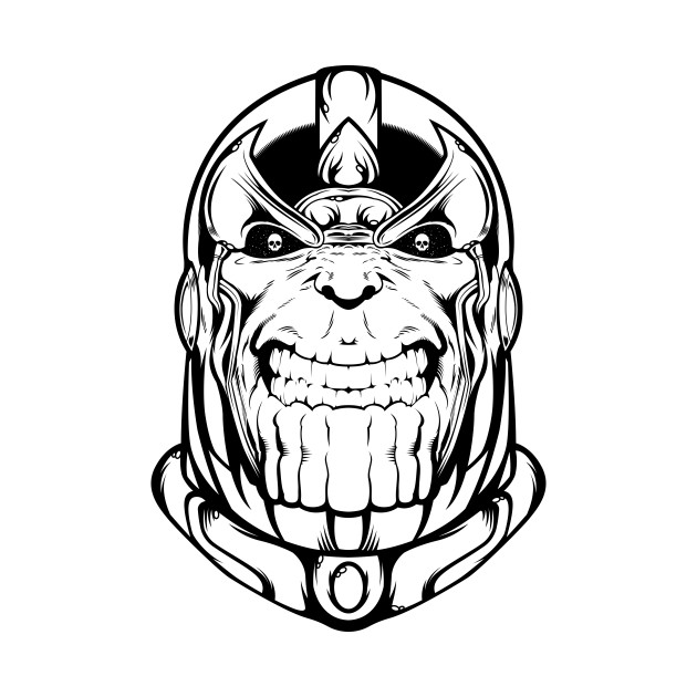 Dibujo de Cara Espeluznante de Thanos para Colorear