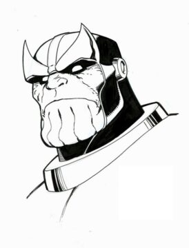 Dibujo de Thanos Cara Enojada para Colorear