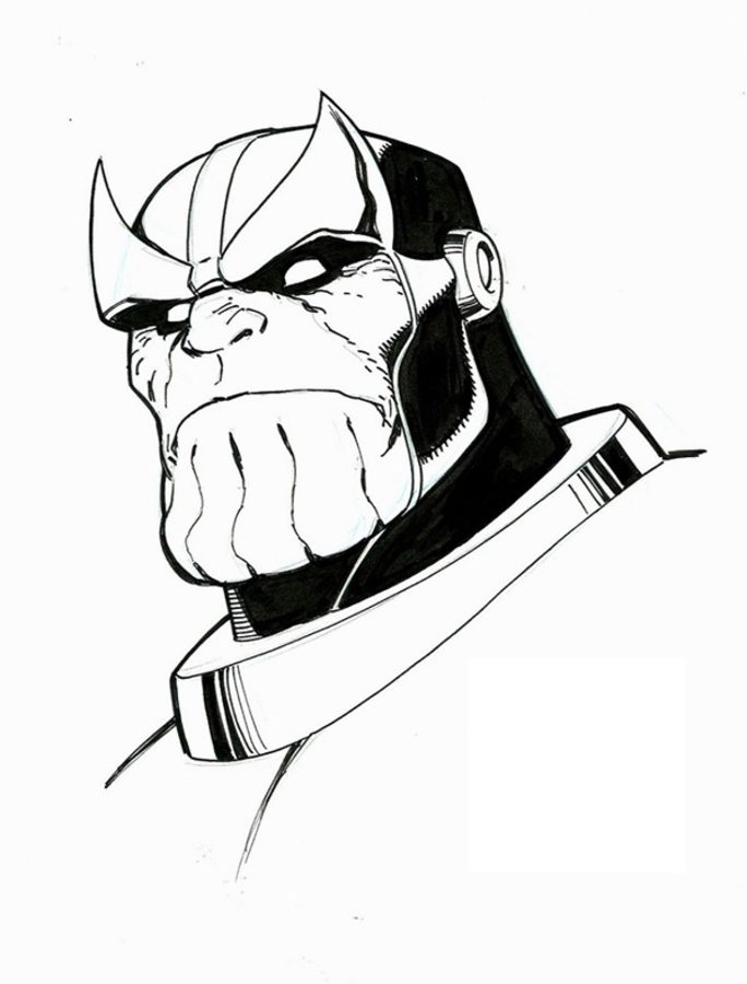 Dibujo de Thanos Cara Enojada para Colorear
