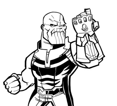 Dibujo de Thanos sin Su Sombrero para Colorear