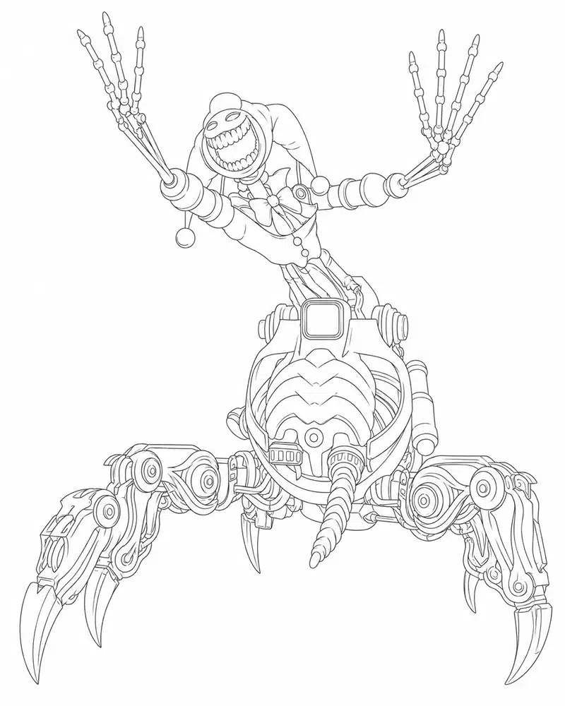 Dibujo de Prototype Monstruo Payaso araña página para Colorear