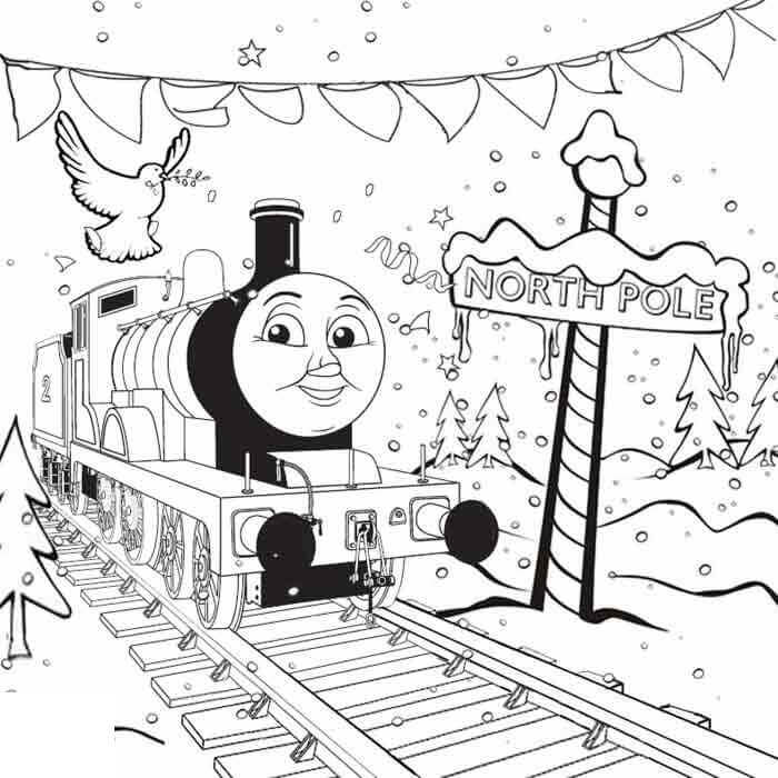 Dibujo de Thomas el Tren Invierno para Colorear