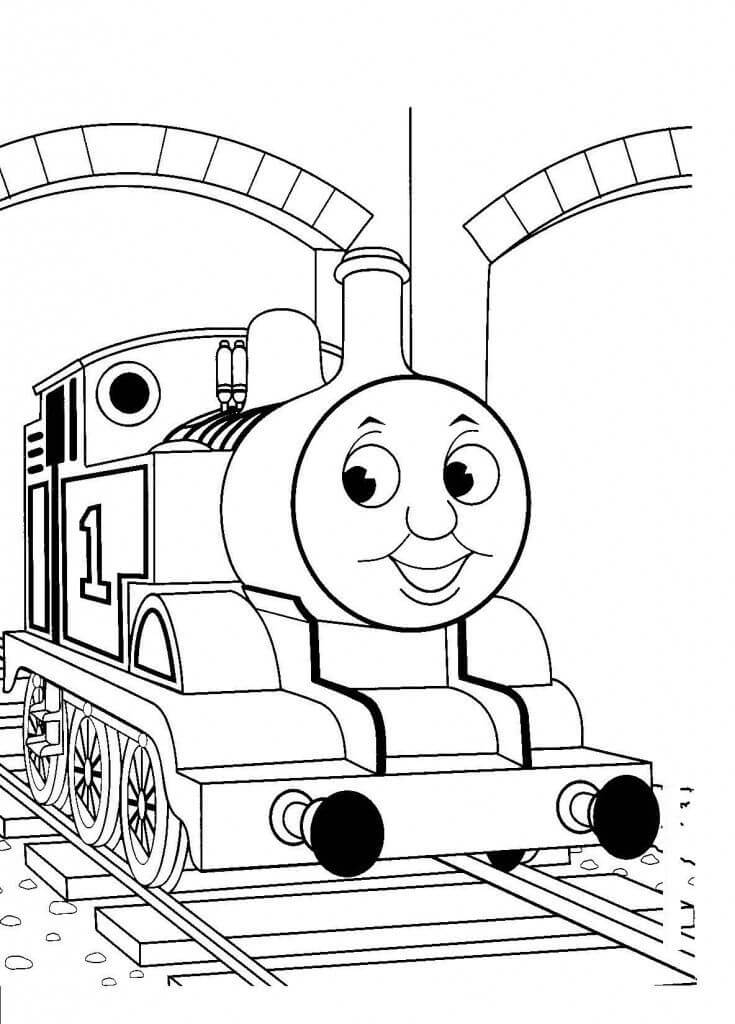 Dibujo de Thomas el Tren Sonriendo para Colorear