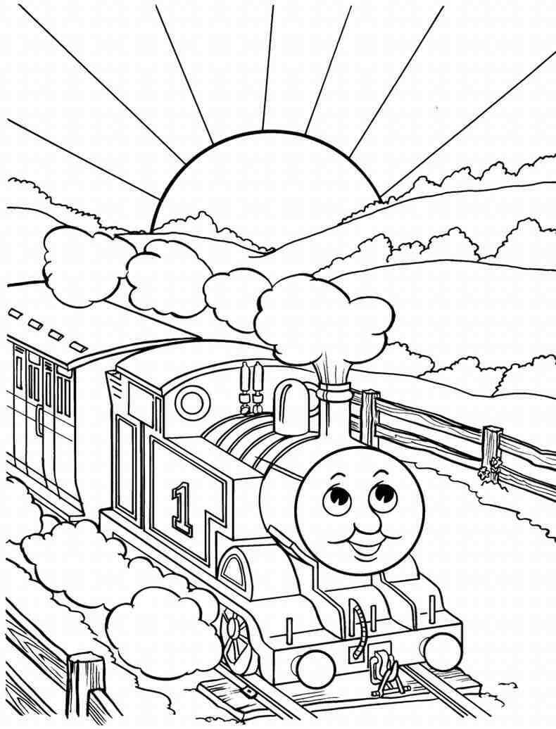 Dibujo de Thomas el Tren y el Sol para Colorear
