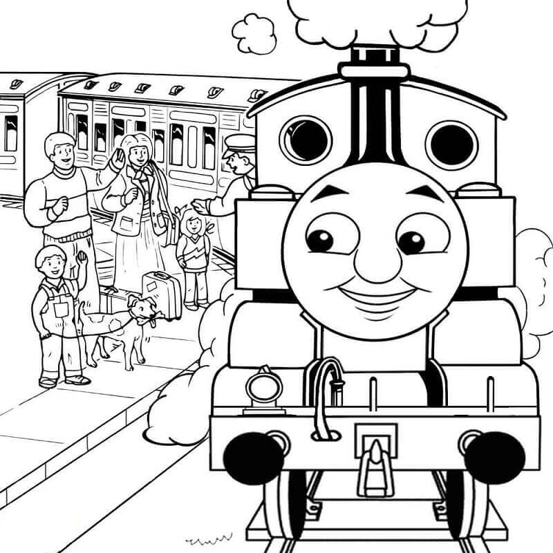 Dibujo de Thomas el Tren y la Gente para Colorear