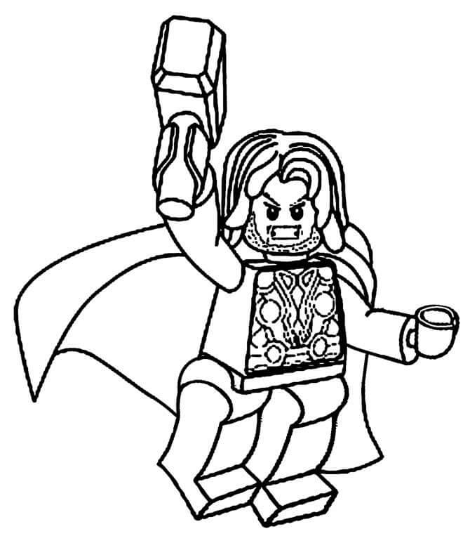 Dibujo de Ataque de Lego Thor para Colorear