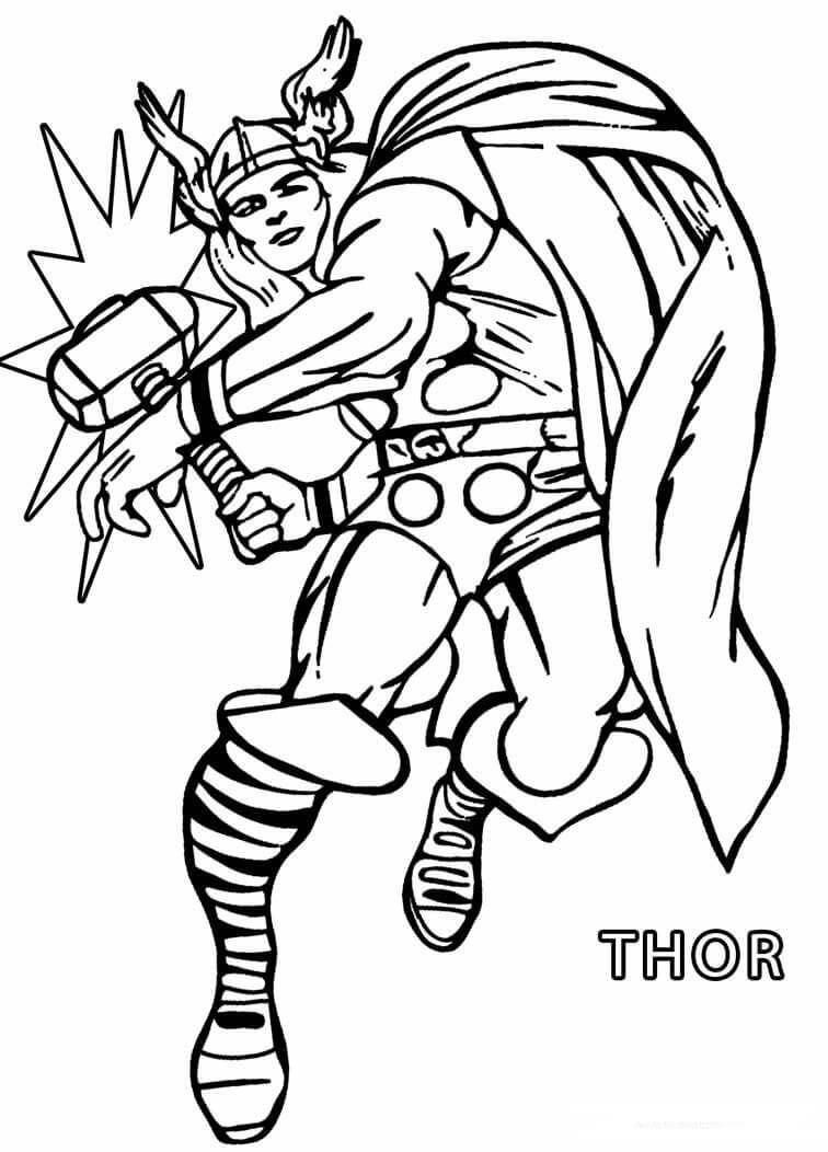 Dibujo de Ataque de Thor para Colorear