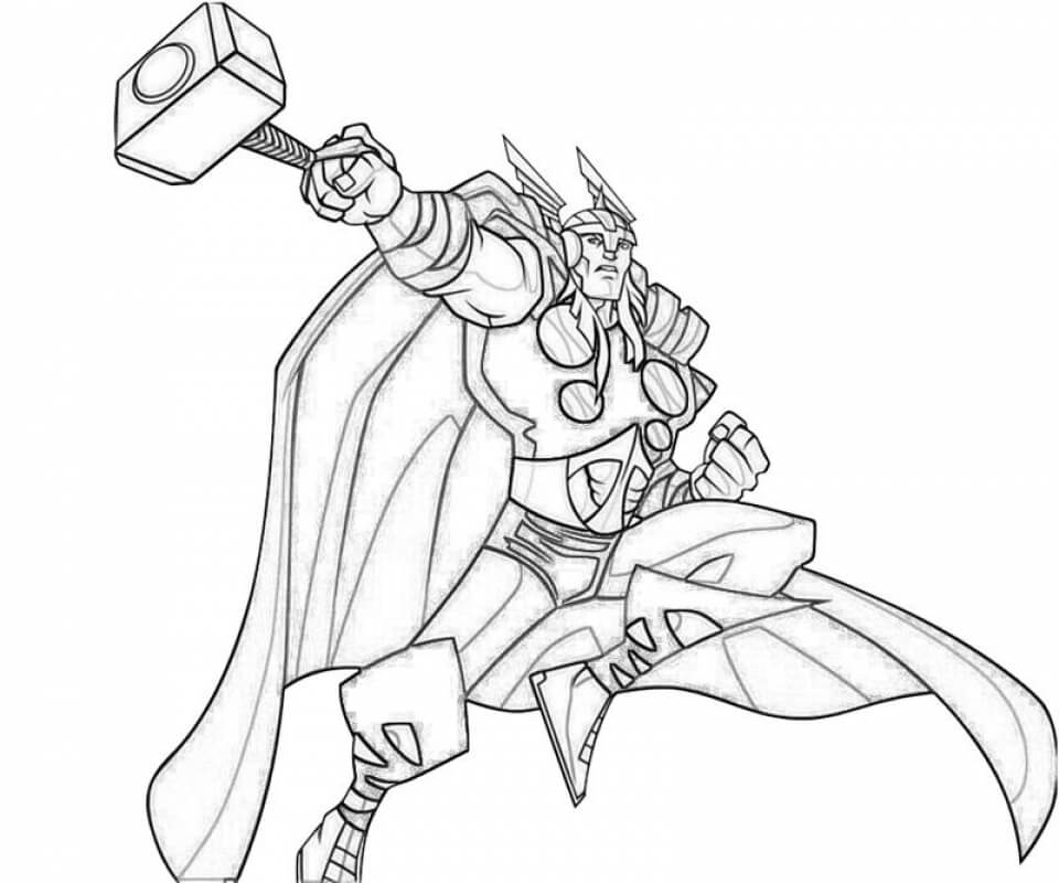 Dibujo de Thor para Colorear