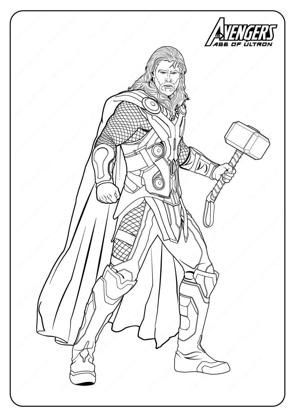Dibujo de Genial Thor para Colorear