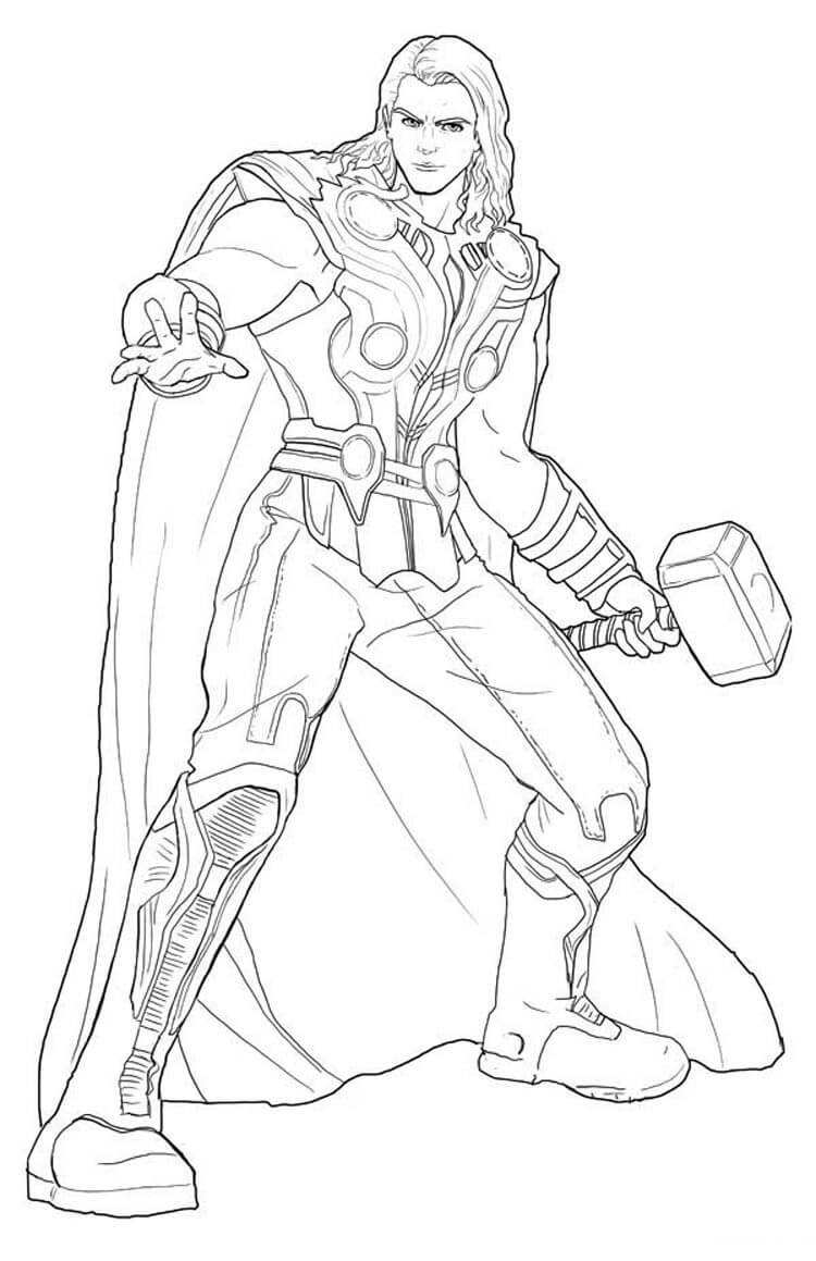 Dibujo de Thor Guapo para Colorear