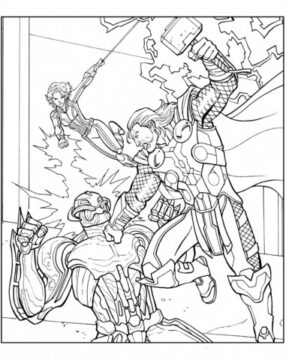 Dibujo de Thor Vs Ultron para Colorear