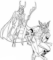 Dibujo de Thor y Loki para Colorear