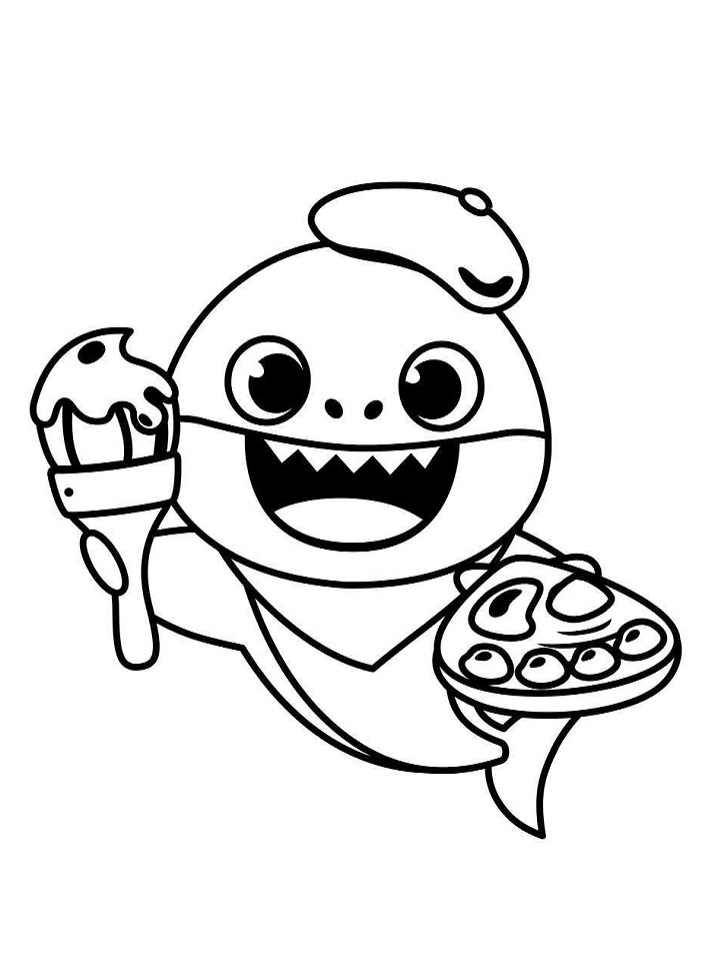 Dibujo de Tiburón bebé para Colorear