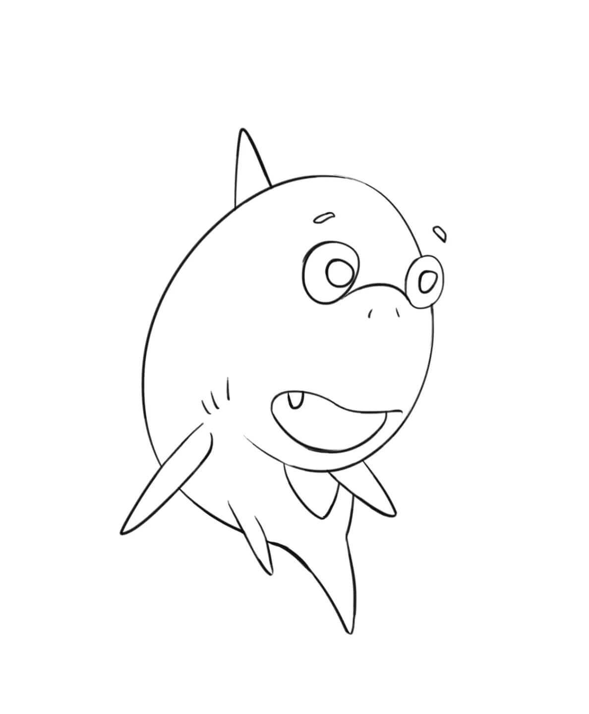 Dibujo de Gran tiburón bebé para Colorear