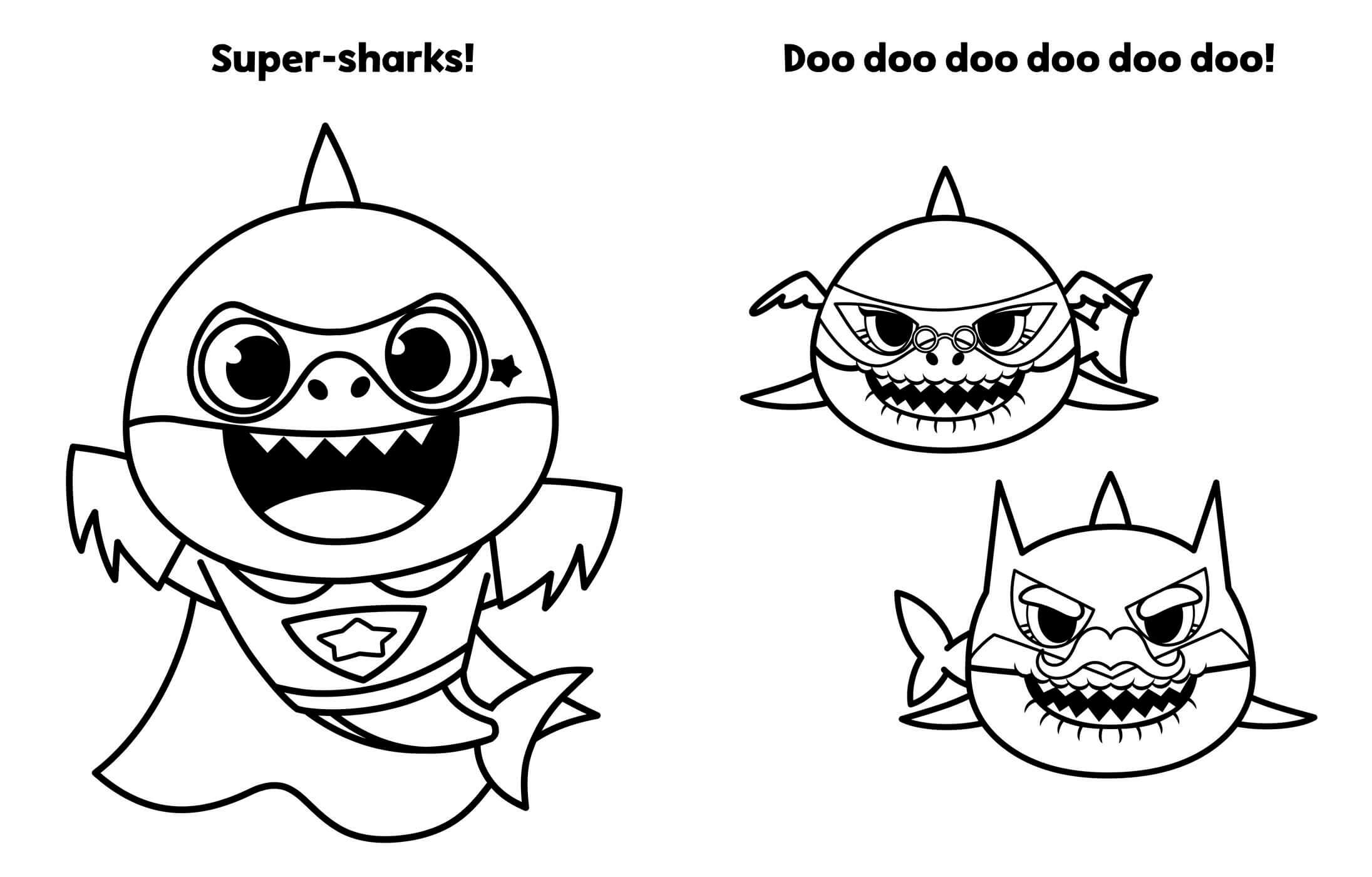 Dibujo de Super tiburón para Colorear
