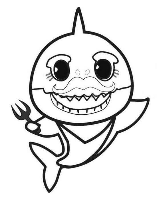 Dibujo de Tiburón Abuelo para Colorear