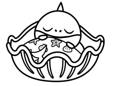 Dibujo de Tiburón bebé Durmiendo para Colorear