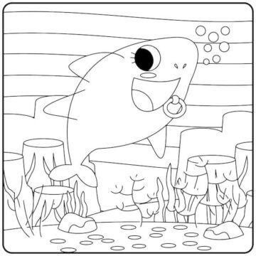 Dibujo de Tiburón bebé Impresionante para Colorear