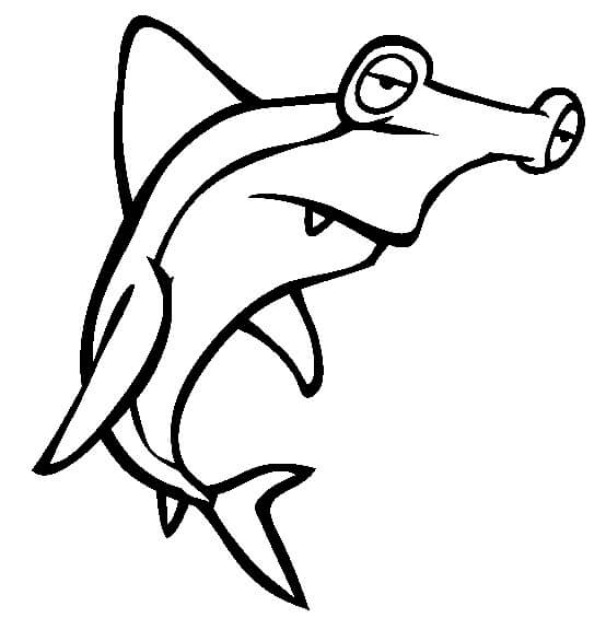 Dibujo de Tiburón Martillo para Colorear