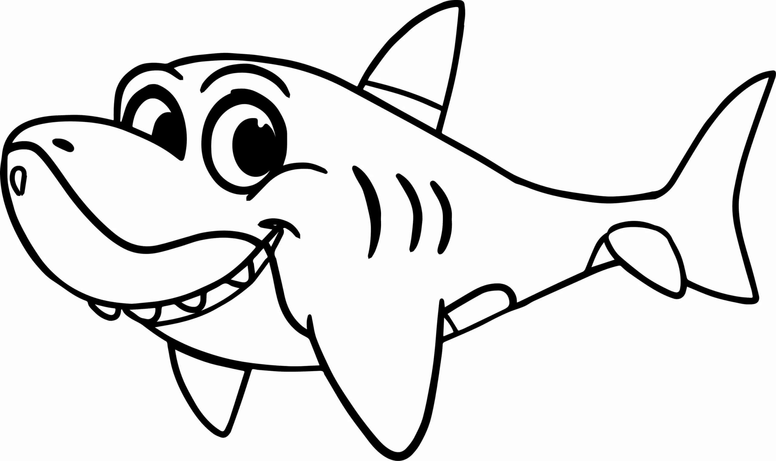 Dibujo de Feliz tiburón para Colorear