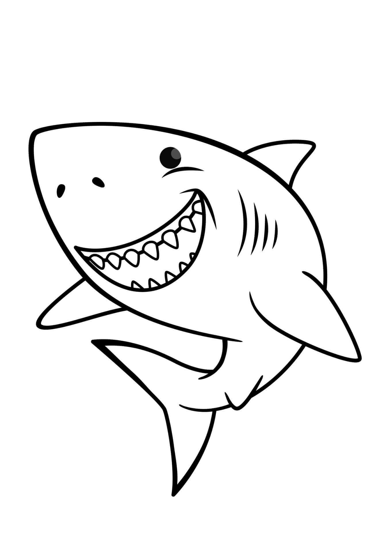 Dibujo de Increible tiburón para Colorear