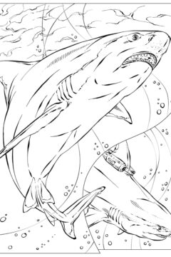 Dibujo de Tiburón Perfecto Scaled para Colorear