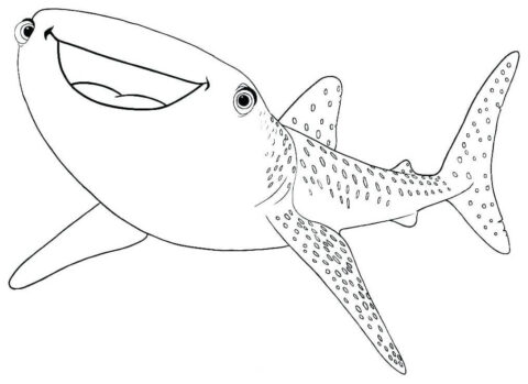 Dibujo de Tiburón Riendo para Colorear