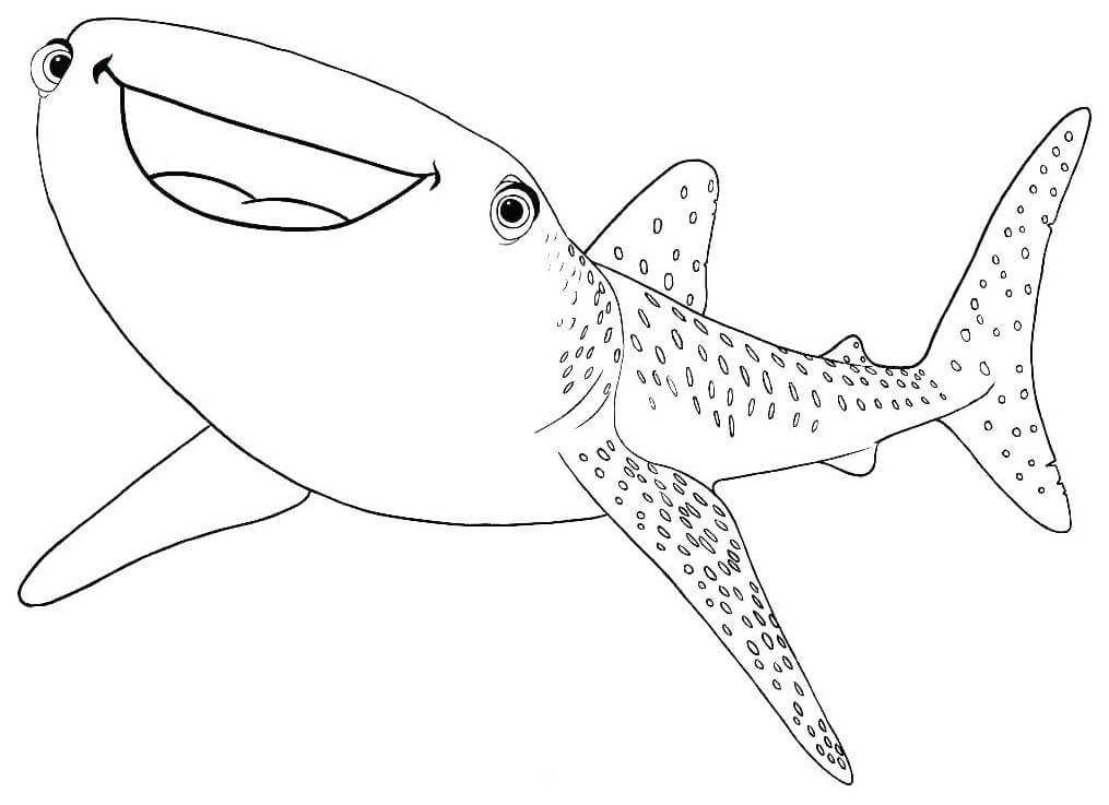 Dibujo de Tiburón Riendo para Colorear