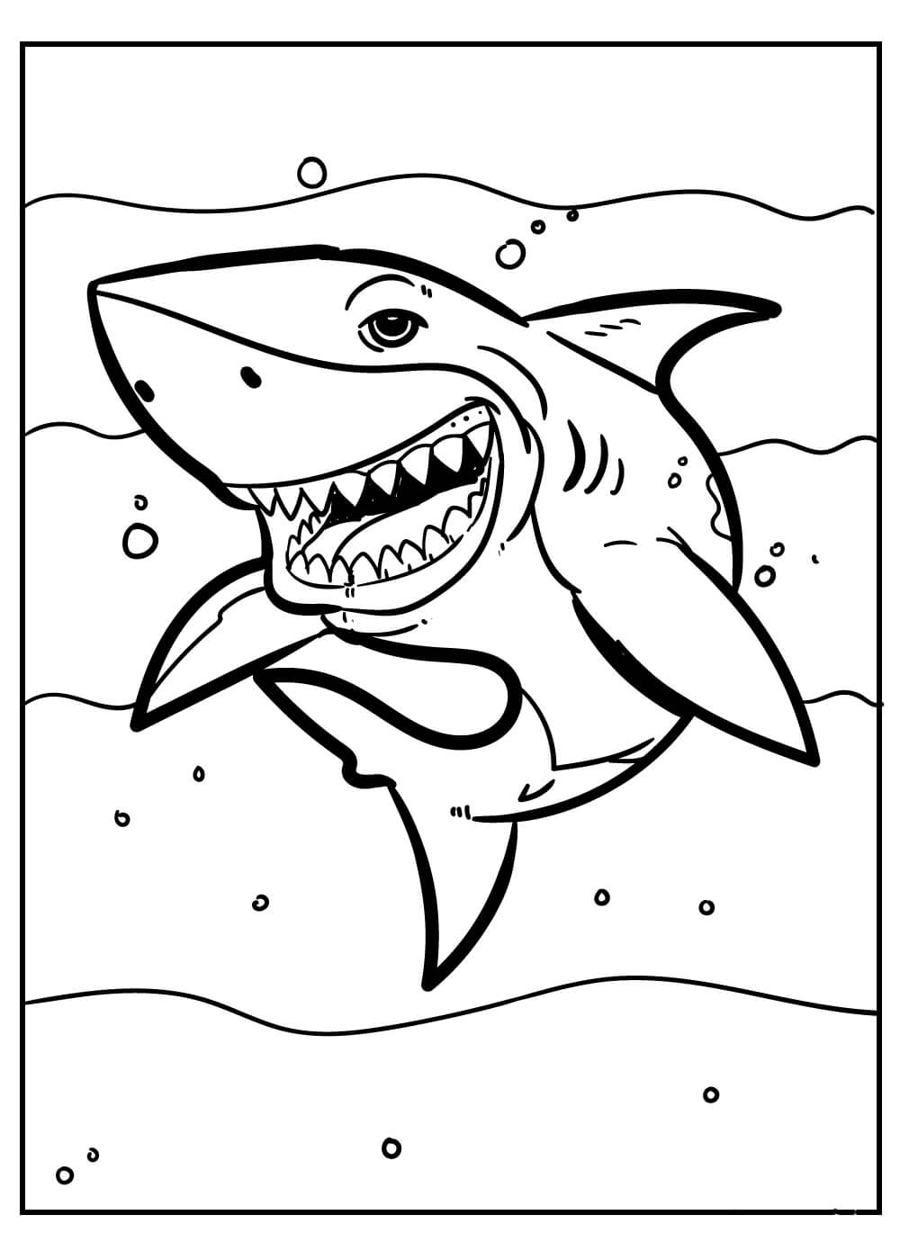 Dibujo de Tiburón Simple para Colorear