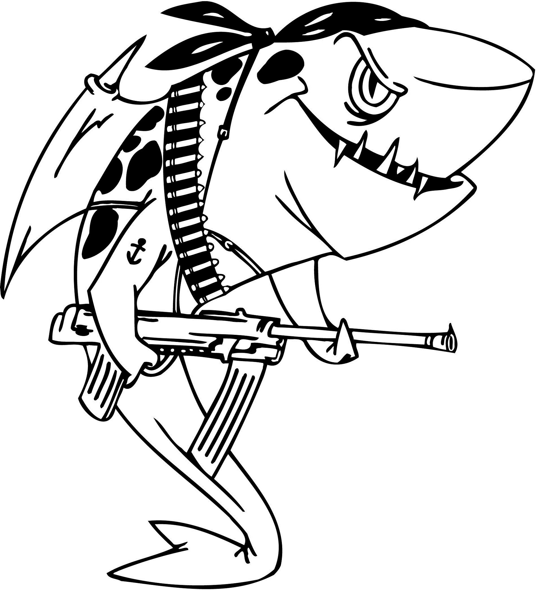 Dibujo de Combate de Tiburones para Colorear