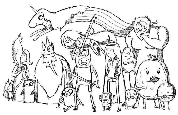 Dibujo de Dibujando Personajes de Hora de Aventuras para Colorear