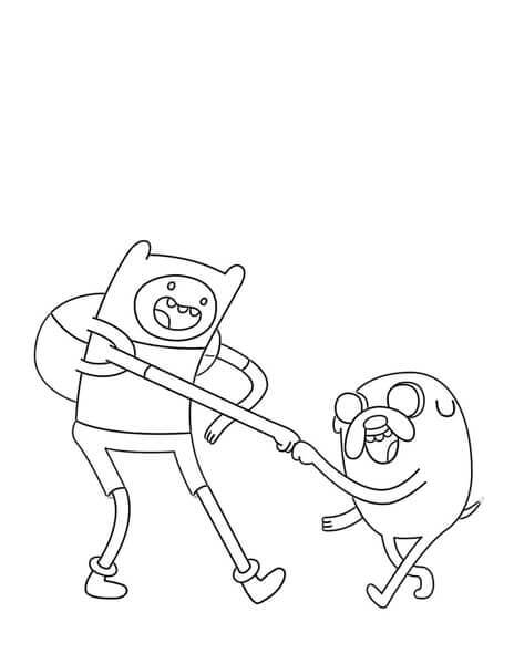 Dibujo de Divertido Finn y Jake para Colorear