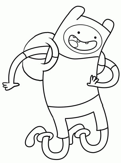 Dibujo de Finn Saltando para Colorear
