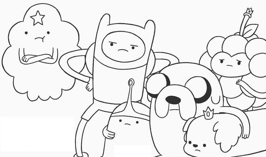 Dibujo de Finn y Amigos Divertidos para Colorear
