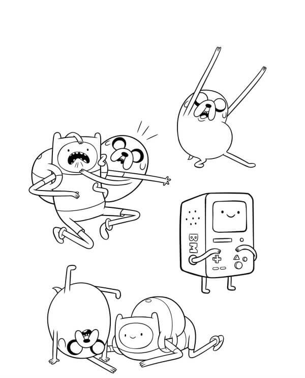 Dibujo de Finn y Amigos Lindos para Colorear