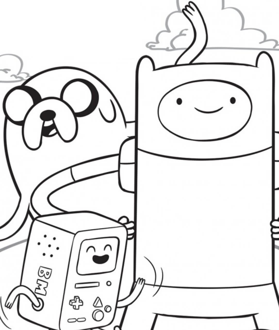 Dibujo de Finn y Jake Bmo para Colorear