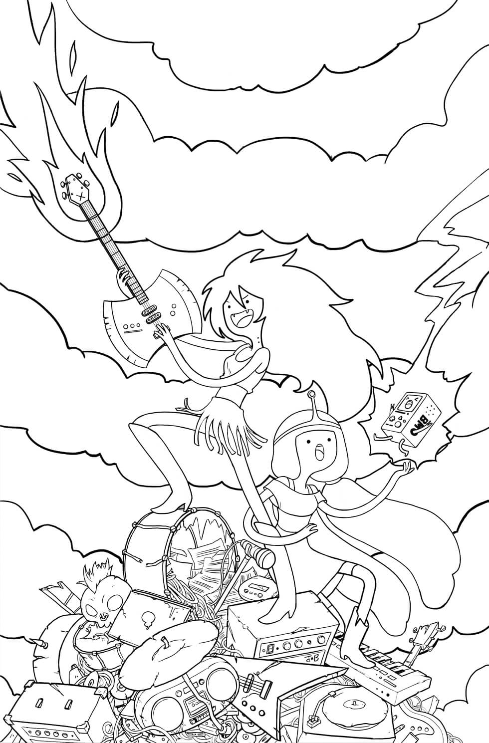 Dibujo de Grandes Personajes de Hora de Aventuras para Colorear