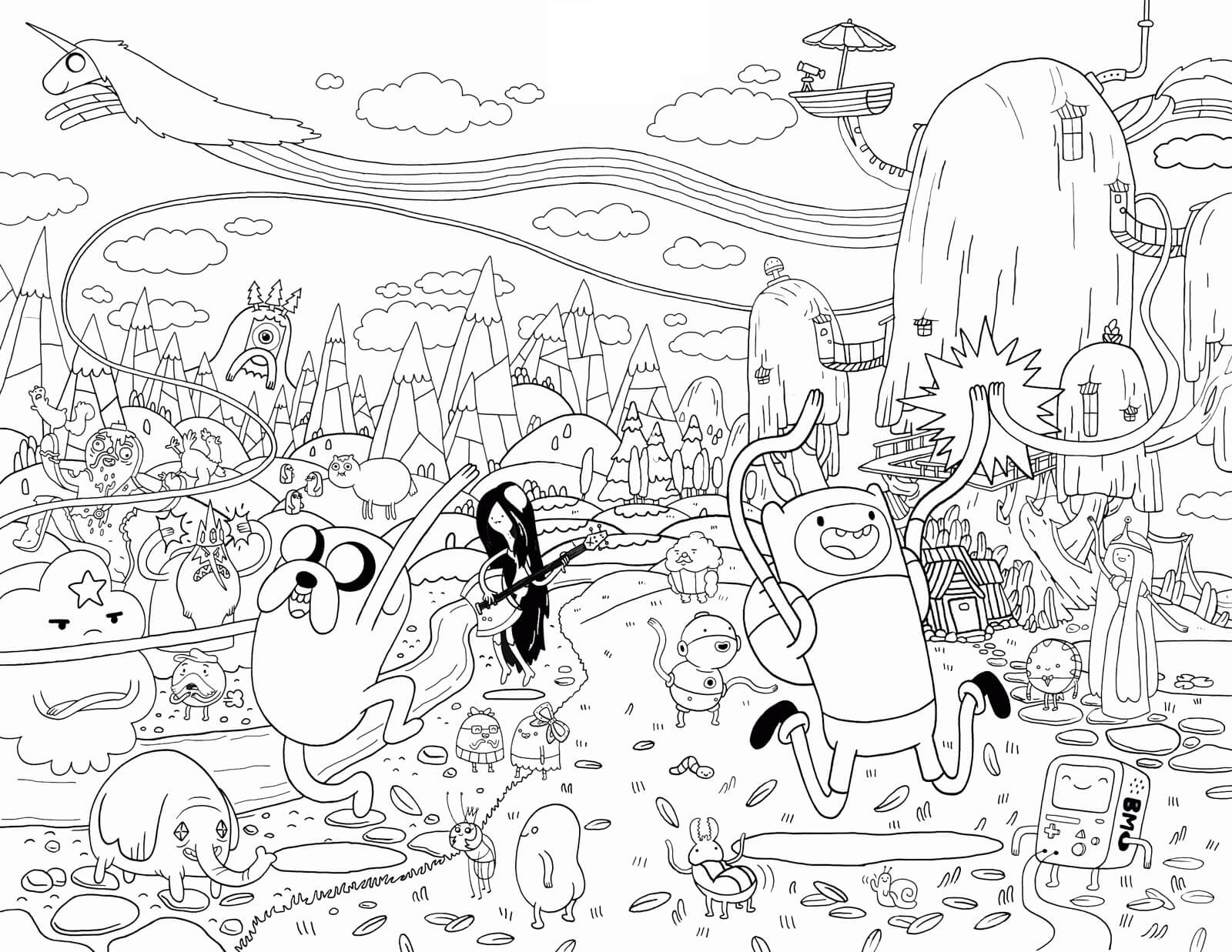 Dibujo de Personajes Divertidos de Hora de Aventuras para Colorear