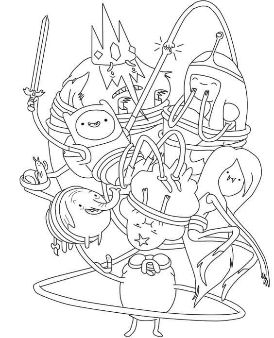Dibujo de Personajes Normales de Hora de Aventuras para Colorear