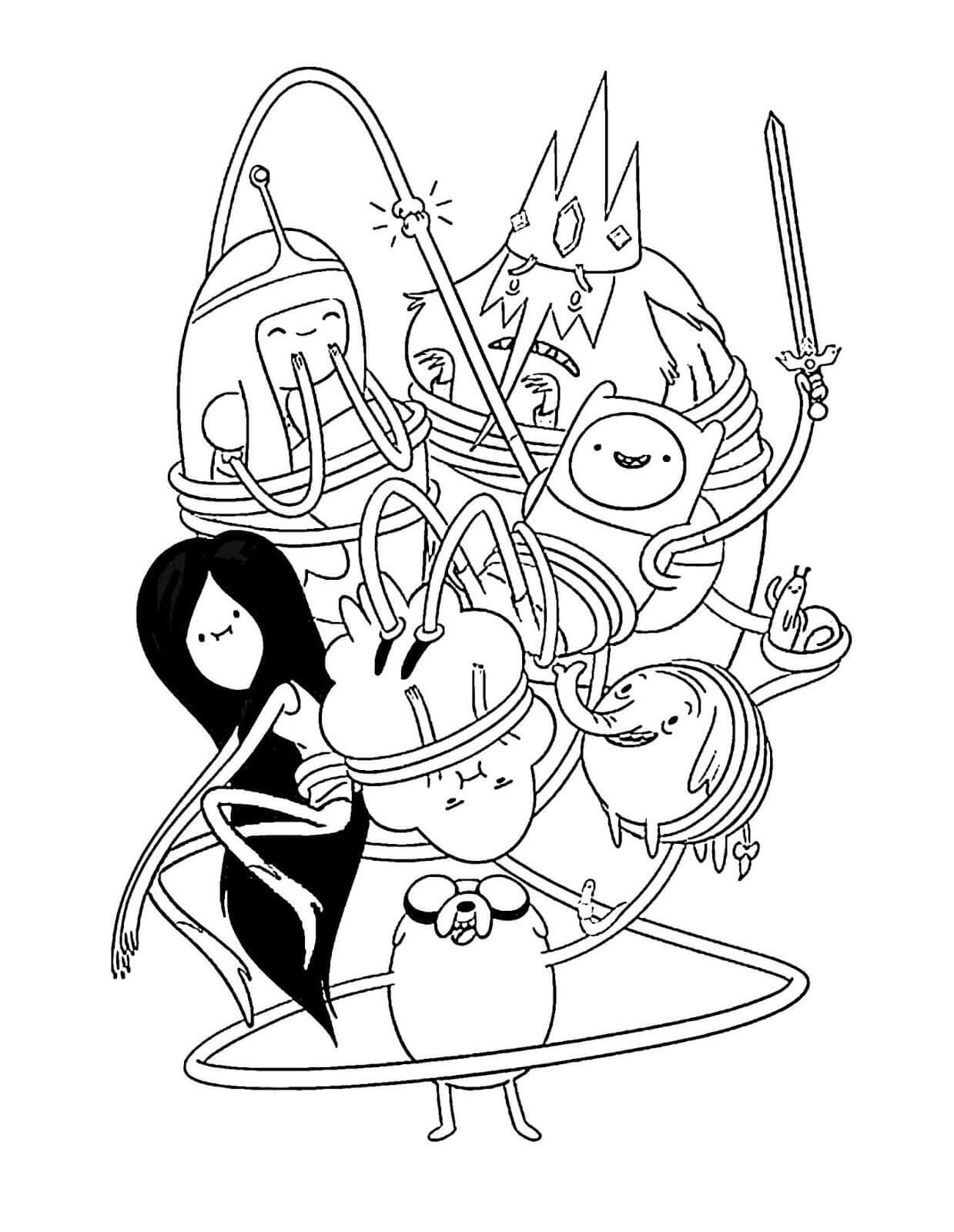 Dibujo de Personajes Simples Hora de Aventuras para Colorear