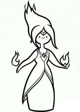 Dibujo de Princesa Flama Sonriendo para Colorear