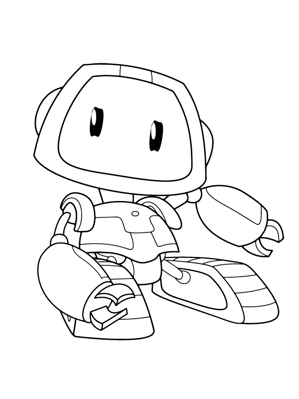 Dibujo de Página para Colorear de Boogie Bot de Tiempo de Juego de Amapola para Colorear