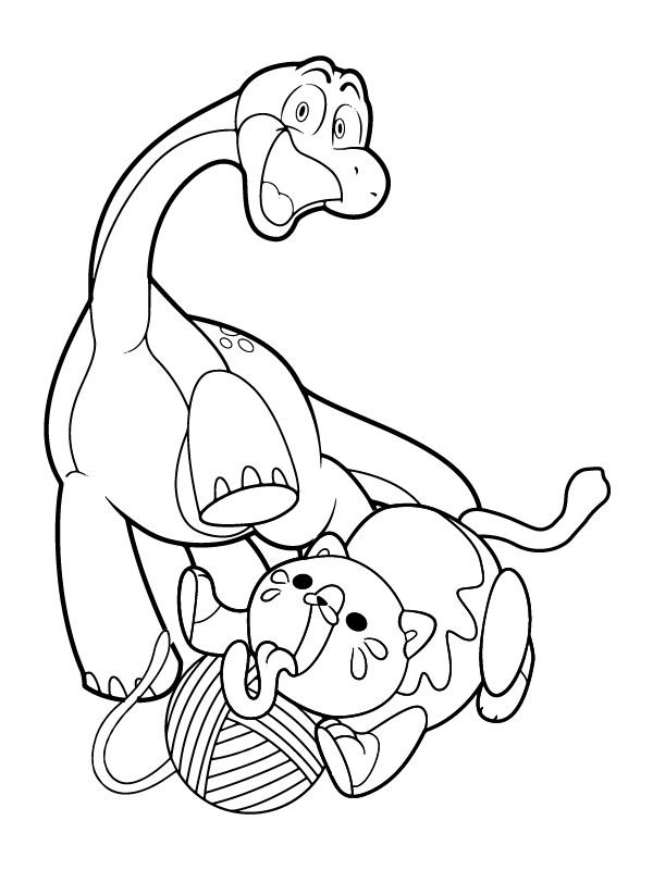 Dibujo de Página para Colorear de Bron y Candy Cat para Colorear