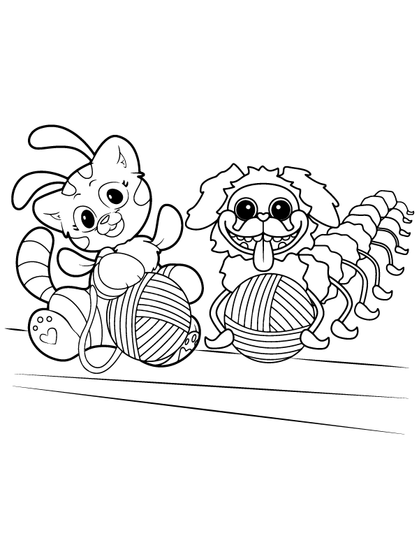 Dibujo de Página para Colorear de Candy Cat de Tiempo de Juego de Amapola para Colorear