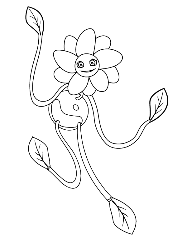 Dibujo de Página para Colorear de Daisy de Tiempo de Juego de Amapola para Colorear