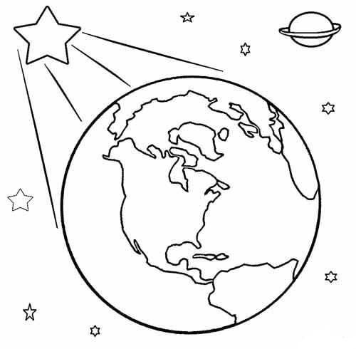 Dibujo de Estrella y Tierra para Colorear