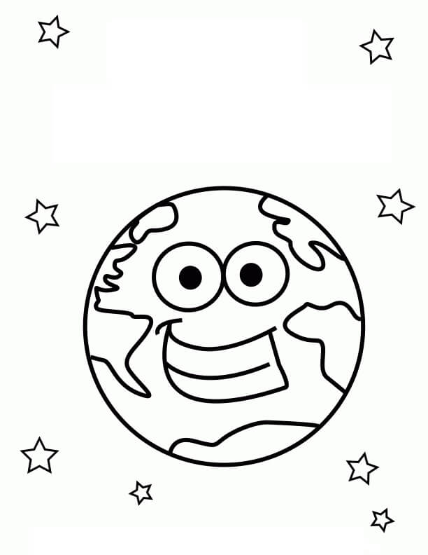 Dibujo de Tierra Feliz para Colorear