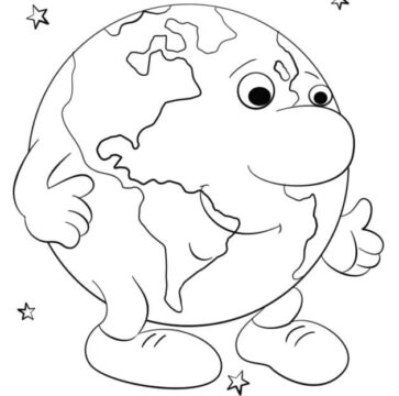 Dibujo de Tierra Sonriendo para Colorear