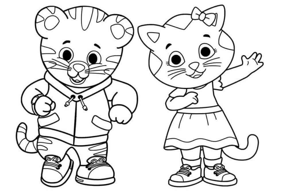 Dibujo de Daniel Tigre y Amigo para Colorear